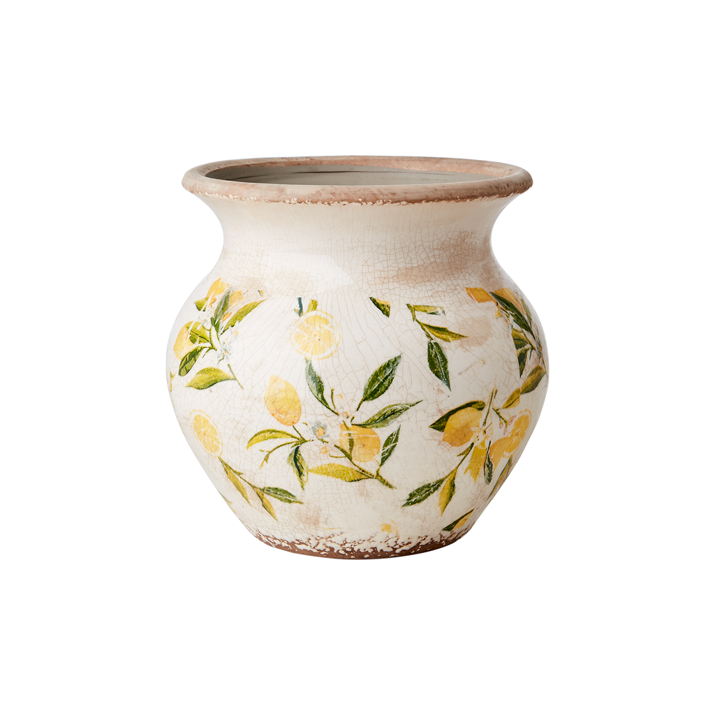 LEMONA Urna M, Vit/grön/gul