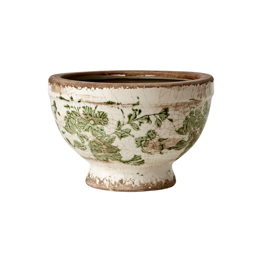 VICTORIA Kruka S, Vit/grön